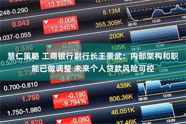 慧仁策略 工商银行副行长王景武：内部架构和职能已做调整 未来个人贷款风险可控
